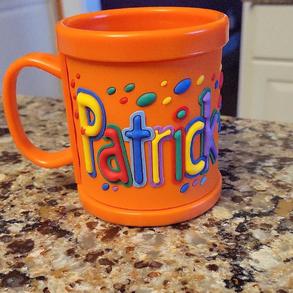 Colorful Personalized Orange Mug, Patrick, NIB